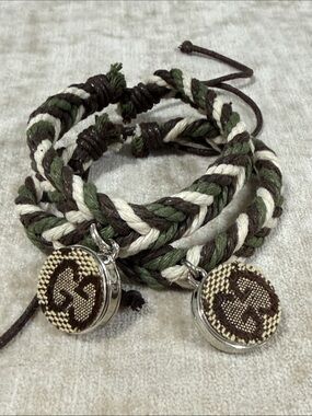 Gucci upcycled braided bracelet set adjustable slider